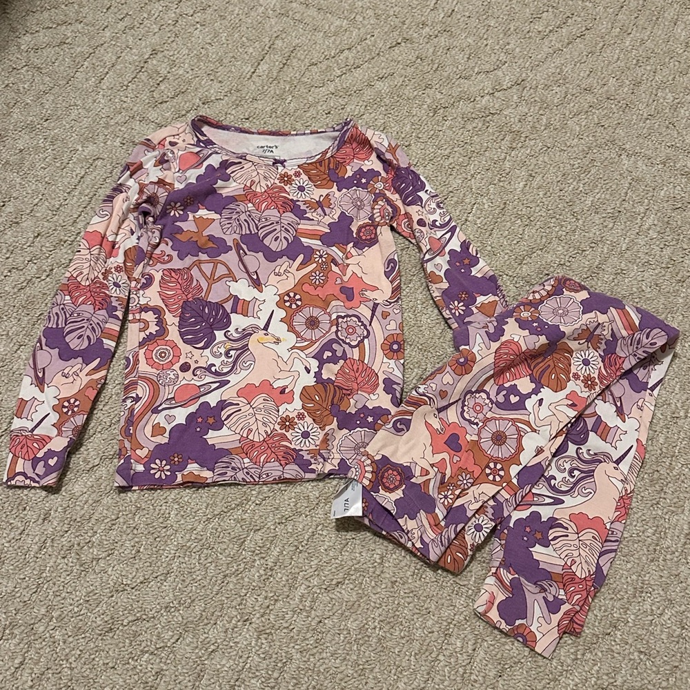 Carter's Kids Pajama Set - Purple and Pink Floral